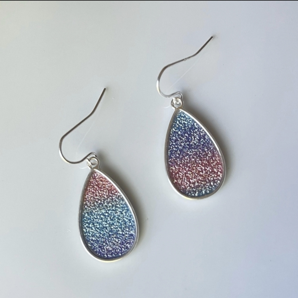 Glitter Mermaid Tear Drop Earrings